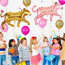 45 Pcs Safari Party Balloons Include 40 Pcs Cheetah Print Pink Latex Balloons and Ribbon 4 Pcs Leopard Balloons Jungle Animal...