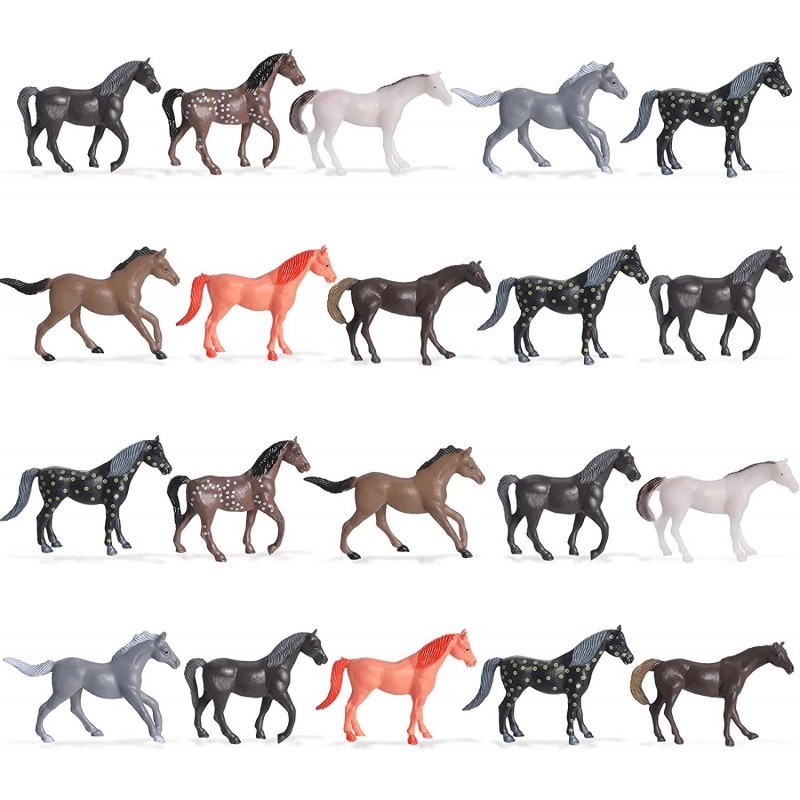 20 Pieces Realistic Plastic Horse Figurines Play Set Plastic Realistic Toy Horse Figures Miniature Figurines Plastic Horse Mo...