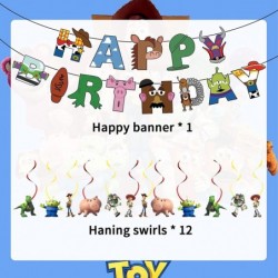 HDZWW Toy Inspired Story Party Supplies 31PCS Birthday Include Happy Banner Balloons Hanging Swirls Decorations. $26.76 Kids'...