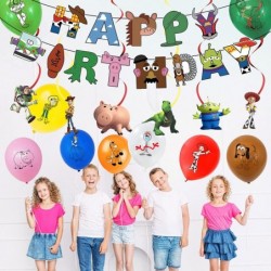 HDZWW Toy Inspired Story Party Supplies 31PCS Birthday Include Happy Banner Balloons Hanging Swirls Decorations. $26.76 Kids'...