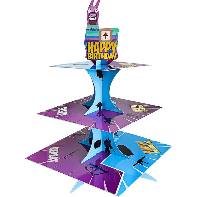 Video Game Birthday Party Supplies 3 Tier Video Games Cupcake Stand for Boys Game Fans for Nite Birthday Decorations Baby Sho...