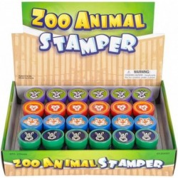 Zoo Animal Stampers for Kids Set of 24 Assorted Pre-Inked Stampers Animal Birthday Party Favors Goodie Bag Fillers Arts n Cra...