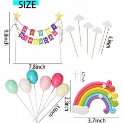 Rainbow Cake Topper 15-Piece Cake Decoration Set Lnclude Colorful Rainbow Clouds Balloon Stars For Boy Girl Kid Birthday Baby...