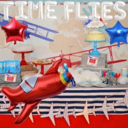 Time Flies Balloons Airplane Birthday Party Decorations Airplane Aviator Adventure Themed Boys Girls Kids 1st 2nd 3rd 4th Bir...