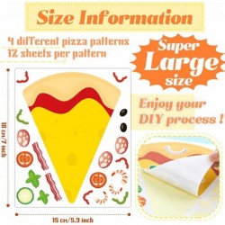 Make a Pizza Stickers Pizza Crafts Pizza Party Supplies Decorations Pizza Party Favors for DIY Arts Birthday Games (48 Sheets...