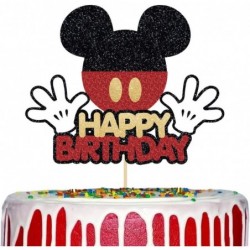 Mickey Happy Birthday Cake Topper Glitter Mickey Inspired Cake Decor Boys Birthday Party Supplies $18.17 Kids' Party Decorations