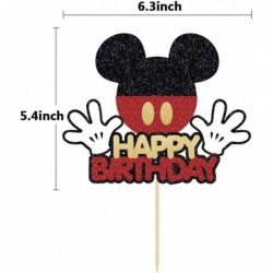 Mickey Happy Birthday Cake Topper Glitter Mickey Inspired Cake Decor Boys Birthday Party Supplies $18.17 Kids' Party Decorations