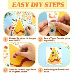 Make a Pizza Stickers Pizza Crafts Pizza Party Supplies Decorations Pizza Party Favors for DIY Arts Birthday Games (48 Sheets...