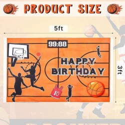 76 Pcs Basketball Party Decorations Include Fabric Basketball Backdrop 18 Inch Basketball Balloon Plastic Basketball Tableclo...