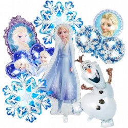 10PCS Frozen Foil Balloons Frozen Balloon Party Decorations for Kid's Party Supplies Snowflake Balloons Princess Theme Party ...