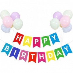 Happy Birthday Banner Colorful Birthday Bunting with 12pcs Multicolor Balloons Birthday Party Decoration Supplies $14.62 Kids...