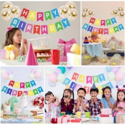 Happy Birthday Banner Colorful Birthday Bunting with 12pcs Multicolor Balloons Birthday Party Decoration Supplies $14.62 Kids...