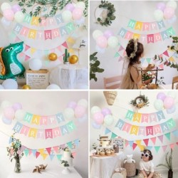 Happy Birthday Banner Colorful Birthday Bunting with 12pcs Multicolor Balloons Birthday Party Decoration Supplies $14.62 Kids...