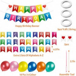 Happy Birthday Banner Custom Rainbow Wall Decor with Balloons for Home Office Party Kids Women Men $18.29 Kids' Party Decorat...