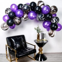 Black and Purple Balloons 40 pcs 12 Inch Pearl Purple Balloons Marble Balloons Purple and Black Balloons Royal Purple Balloon...