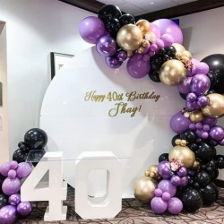 Black and Purple Balloons 40 pcs 12 Inch Pearl Purple Balloons Marble Balloons Purple and Black Balloons Royal Purple Balloon...