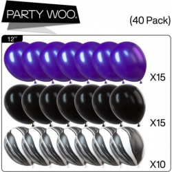 Black and Purple Balloons 40 pcs 12 Inch Pearl Purple Balloons Marble Balloons Purple and Black Balloons Royal Purple Balloon...