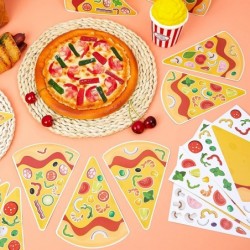 Make a Pizza Stickers Pizza Crafts Pizza Party Supplies Decorations Pizza Party Favors for DIY Arts Birthday Games (48 Sheets...