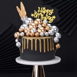 Cake Toppers Happy Birthday Cake Topper Decorations Supplies Gold And Silver Balls Birthday Party Diy Cake Insert Topper Baki...