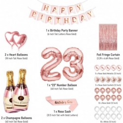 23rd Birthday Party Decorations Rose Gold Supplies Big Set for Women with Birthday Banner and "23" Digit Balloon for Her Incl...