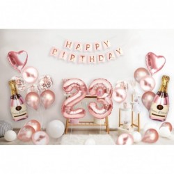 23rd Birthday Party Decorations Rose Gold Supplies Big Set for Women with Birthday Banner and "23" Digit Balloon for Her Incl...