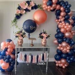 Navy Blue Balloons 5 inch 50pcs Latex Party Balloons Baby Shower Helium Balloons Navy Birthday Balloon $16.86 Kids' Party Dec...