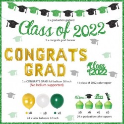 Graduation Decorations 2022 Green and Gold Class of 2022 Congrats Grad Graduation Party Supplies - Cake Topper Balloons for H...