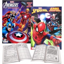 Marvel Superheroes Avengers Spiderman Ultimate Arts Crafts Coloring and Activity Sticker Books Gift Set Perforated Paper - He...