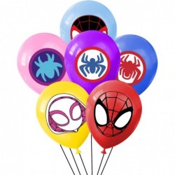 48 Packs Spidey Balloons 12 Inches Birthday Latex Balloons Spidey and His Amazing Fridens Birthday Decorations Spider Party S...