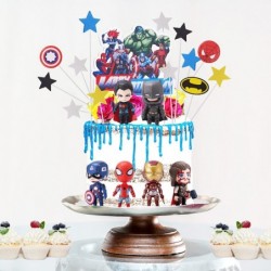 Superhero Party Supplies Superhero Theme Birthday Party Decoration Kit Cake Decoration Cake Topping Birthday Party Article Gi...