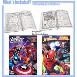 Marvel Superheroes Avengers Spiderman Ultimate Arts Crafts Coloring and Activity Sticker Books Gift Set Perforated Paper - He...