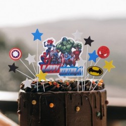 Superhero Party Supplies Superhero Theme Birthday Party Decoration Kit Cake Decoration Cake Topping Birthday Party Article Gi...