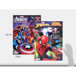 Marvel Superheroes Avengers Spiderman Ultimate Arts Crafts Coloring and Activity Sticker Books Gift Set Perforated Paper - He...