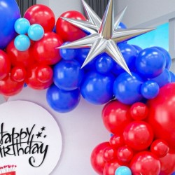 Red Blue Balloon Garland Kit 89PCS Red Blue Balloon Garland with Red and Dark Blue Balloons Red Blue Balloon Arch for Indepen...