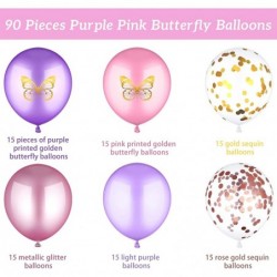 90 Pieces 12 Inch Butterfly Purple Pink Balloon Arch Kit Theme Baby Shower Princess Birthday Party Decorations Pink Purple La...