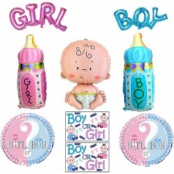 Gender Reveal Party Foil Balloons set - (7 pack) Baby Boy Girl Blue Bottle Pink Bottle boy or Girl 2 stickers - $16.66 Kids' ...