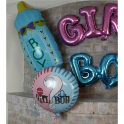 Gender Reveal Party Foil Balloons set - (7 pack) Baby Boy Girl Blue Bottle Pink Bottle boy or Girl 2 stickers - $16.66 Kids' ...