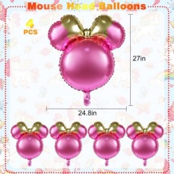 4 Pcs Mouse Head Foil Balloons 24'' Mouse Mylar Balloon for Birthday Party Decorations Jumbo Mouse Head Aluminum Foil Balloon...