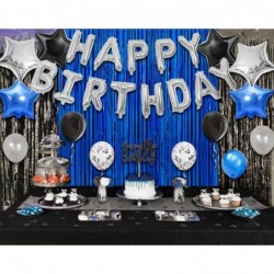 16th Birthday Party Decoration Blue Silver for Boy Girl Sweet 16th Birthday Party Supplies Happy Birthday Banner Number 16 Fo...