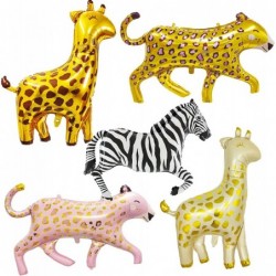 5pcs Leopard Zebra Giraffe Balloon Baby Shower Wild One Safari Zoo Jungle Theme 1st Birthday Party Cheetah Balloon Decoration...