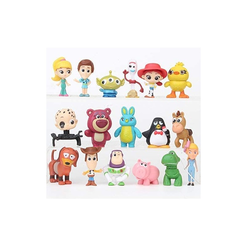 Set of 17 Mini Toy Story Figurines for Birthday Cake Decoration Cute Set of Cake Topper Includes Woody Jessie Rex Buzz Lighty...