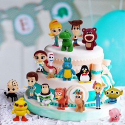 Set of 17 Mini Toy Story Figurines for Birthday Cake Decoration Cute Set of Cake Topper Includes Woody Jessie Rex Buzz Lighty...