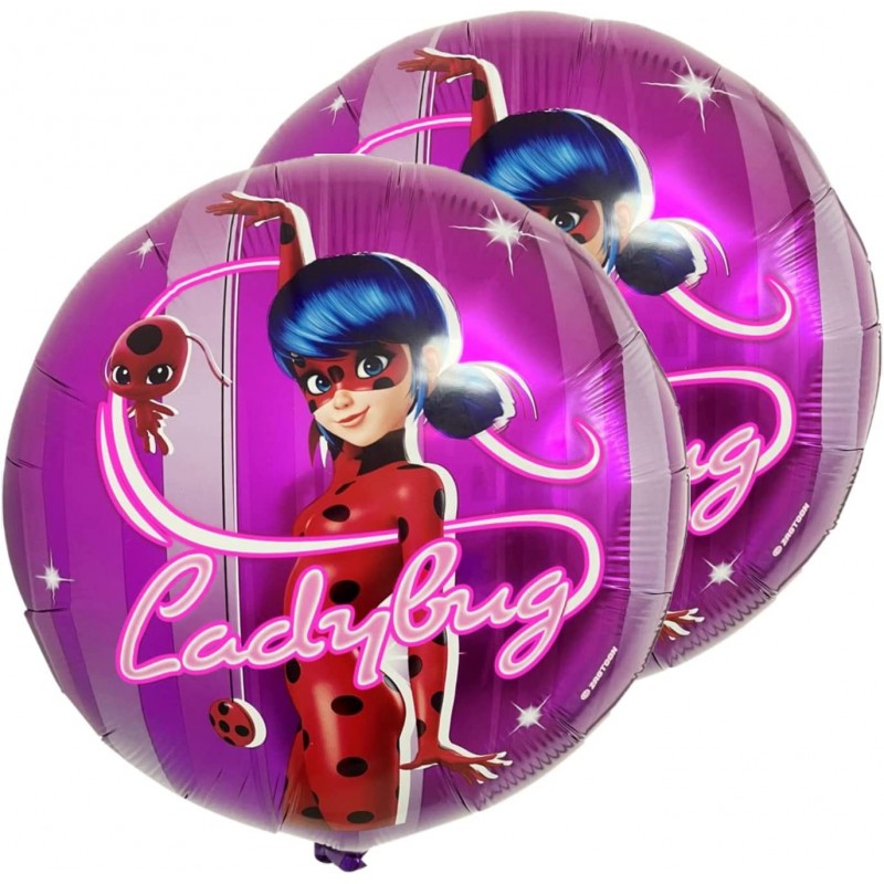 Vision Licensed 2 Pcs Miraculous Ladybug Large 20" Foil Balloons | New Colorful Design of Helium Balloon for Miraculous Birth...