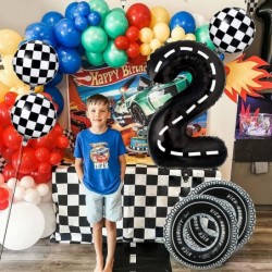 Race Car Balloons Race Car Birthday Party Supplies Monster Truck Balloons Birthday Party Supplies Foil Number 2 Two Fast Chec...