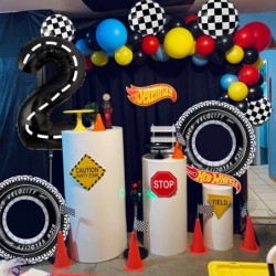 Race Car Balloons Race Car Birthday Party Supplies Monster Truck Balloons Birthday Party Supplies Foil Number 2 Two Fast Chec...