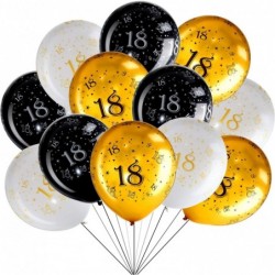 45 Piece 12 Inch 18th Birthday Party Latex Balloons Birthday Anniversary Party Decoration White Gold Black Theme Party Balloo...