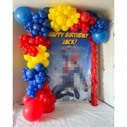 16Feet Balloons Arch Garland Kit 100PCS Red Blue Yellow Balloon Kit for Carnival Theme Birthday Party Baby Shower Decorations...