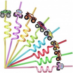 24 Monster Truck Party Car Reusable Styling Straws for Monster Truck Car Birthday Party Supplies with 2 Cleaning Brushes $25....