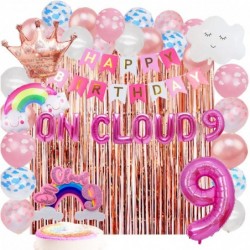 On Cloud 9 Birthday Decorations For Girls On Cloud 9 Banner On Cloud 9 Cake Topper On Cloud 9 Balloon Rainbow 9th Birthday Pa...