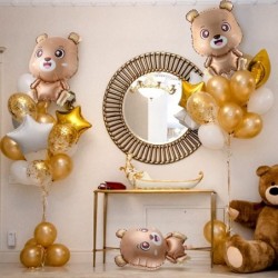 8 Pcs Bear Balloon 28 Inch Brown Bear Foil Helium Balloons Cute Animal Balloons for Baby Shower Decorations Bear Birthday Par...